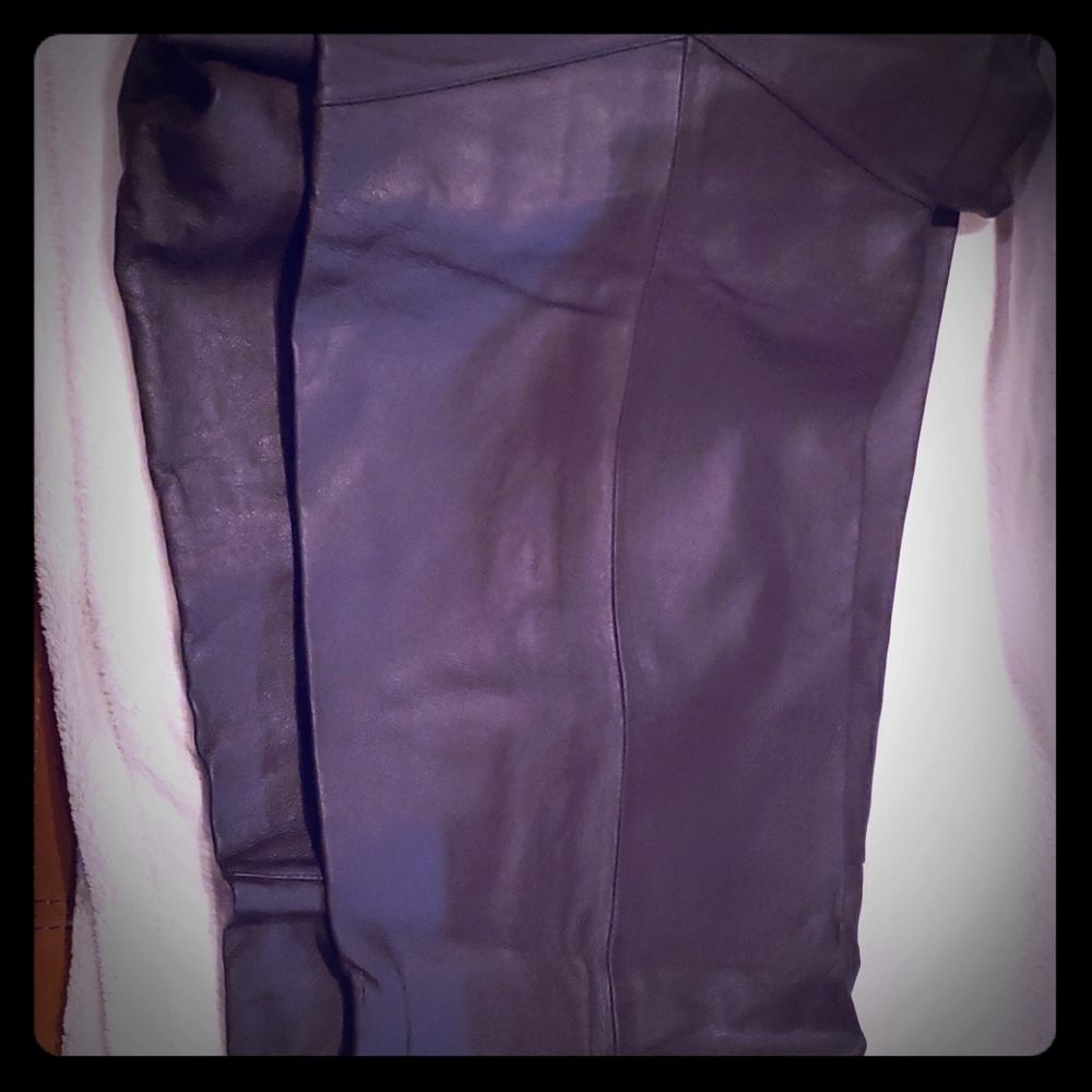 Brown leather pants